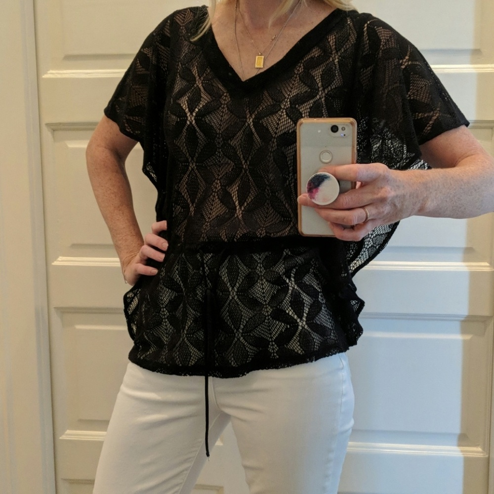 Ella Moss lace wing sleeve blouse